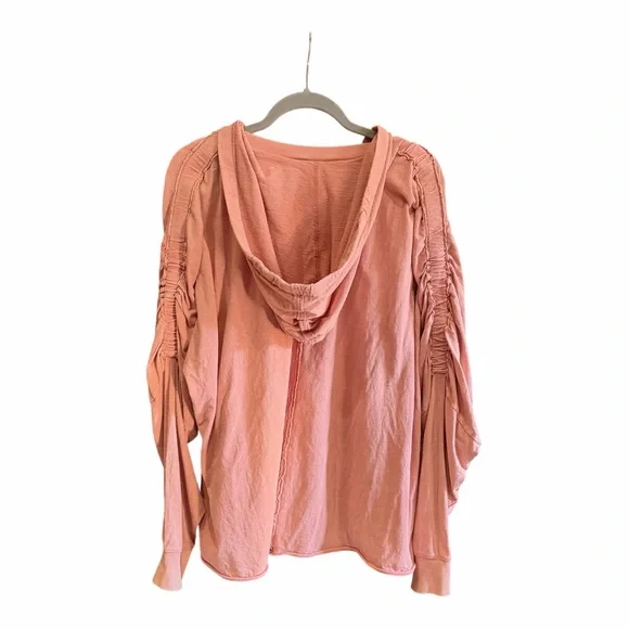 FREE PEOPLE MOVEMENT Cayuga Hooded Tunic Hoodie Sweatshirt Pink Oversized M - Picture 6 of 13